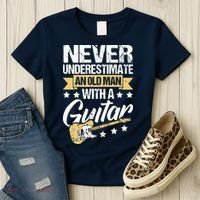 Never Underestimate An Old Man With A Guitar Guitar Women's T-Shirt thumb 3