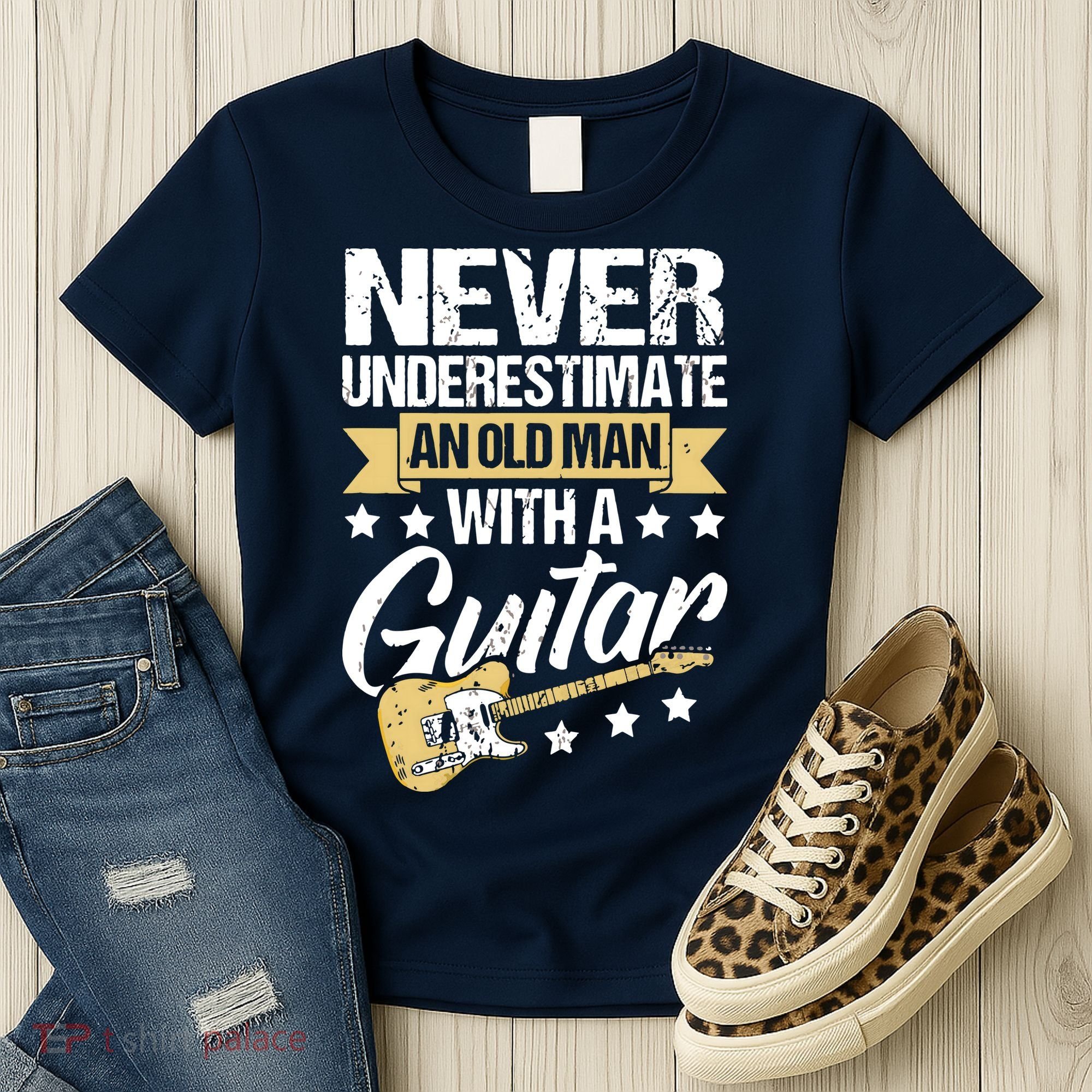 Never Underestimate An Old Man With A Guitar Guitar Women's T-Shirt