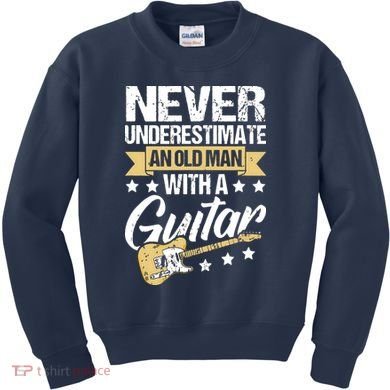 Never Underestimate An Old Man With A Guitar Guitar Kids Sweatshirt