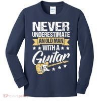 Never Underestimate An Old Man With A Guitar Guitar Kids Long Sleeve Shirt thumb 0