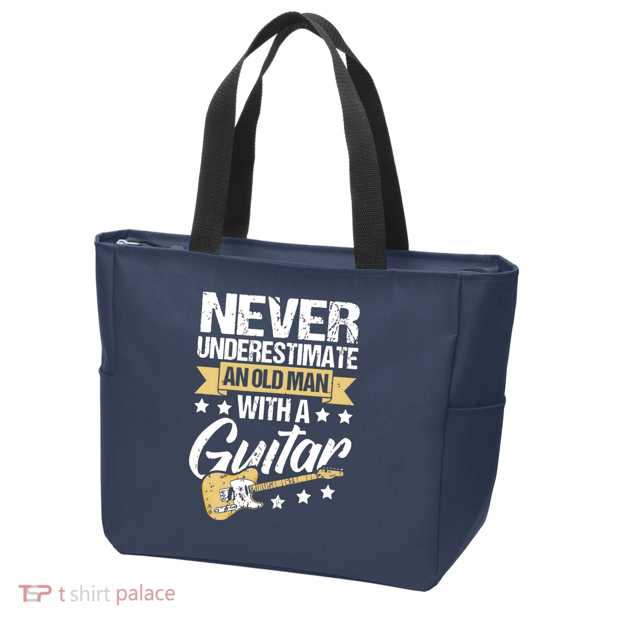Never Underestimate An Old Man With A Guitar Guitar Tote Bag
