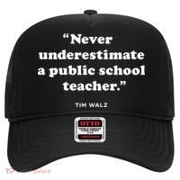 Never Underestimate A Public School Teacher Coach Quote Hat thumb 0