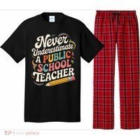 Never Underestimate A Public School Teacher Public Education Pajama Set thumb 0