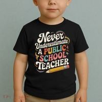 Never Underestimate A Public School Teacher Public Education Toddler T-Shirt thumb 2