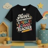 Never Underestimate A Public School Teacher Public Education Toddler T-Shirt thumb 3