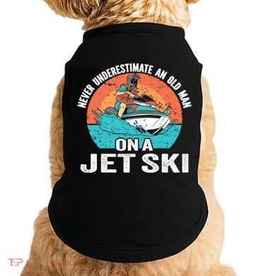 Never Underestimate And Old On A Jet Ski Gift Doggie Tank