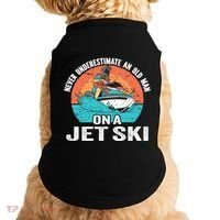 Never Underestimate And Old On A Jet Ski Gift Doggie Tank thumb 0