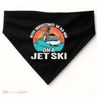 Never Underestimate And Old On A Jet Ski Gift USA-Made Doggie Bandana thumb 0