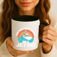 Never Underestimate And Old On A Jet Ski Gift Coffee Mug thumb 3