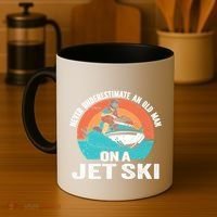 Never Underestimate And Old On A Jet Ski Gift Coffee Mug thumb 4