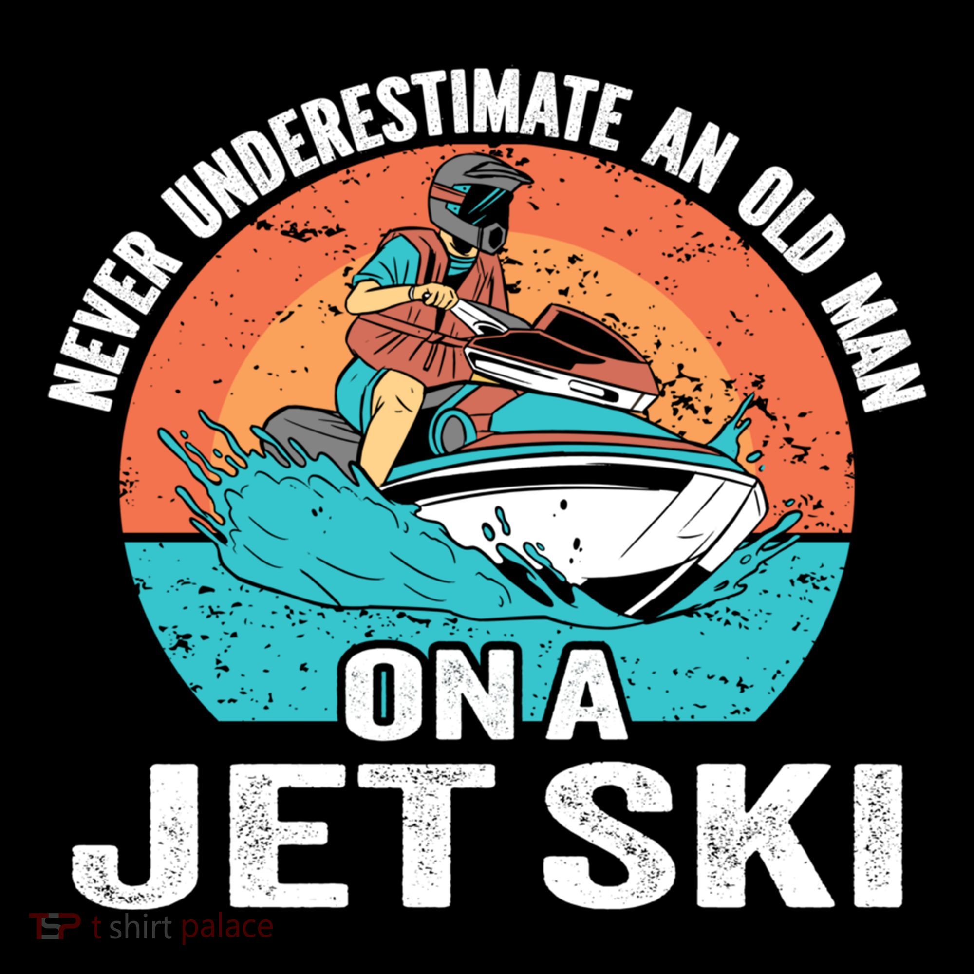 Never Underestimate And Old On A Jet Ski Gift Coffee Mug
