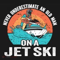 Never Underestimate And Old On A Jet Ski Gift Ornament thumb 1