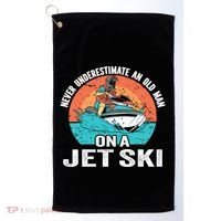 Never Underestimate And Old On A Jet Ski Gift Golf Towel thumb 0