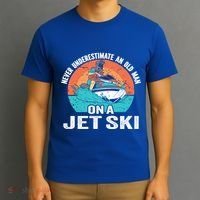 Never Underestimate And Old On A Jet Ski Gift T-Shirt thumb 3