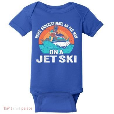 Never Underestimate And Old On A Jet Ski Gift Baby Bodysuit