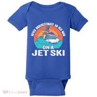Never Underestimate And Old On A Jet Ski Gift Baby Bodysuit thumb 0