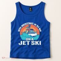 Never Underestimate And Old On A Jet Ski Gift Tank Top thumb 2