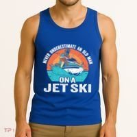 Never Underestimate And Old On A Jet Ski Gift Tank Top thumb 3