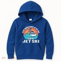 Never Underestimate And Old On A Jet Ski Gift Kids Hoodie thumb 0