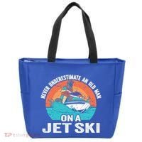 Never Underestimate And Old On A Jet Ski Gift Tote Bag thumb 0