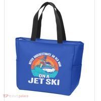 Never Underestimate And Old On A Jet Ski Gift Tote Bag thumb 3