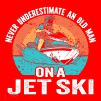 Never Underestimate And Old On A Jet Ski Gift Santa Hat thumb 1