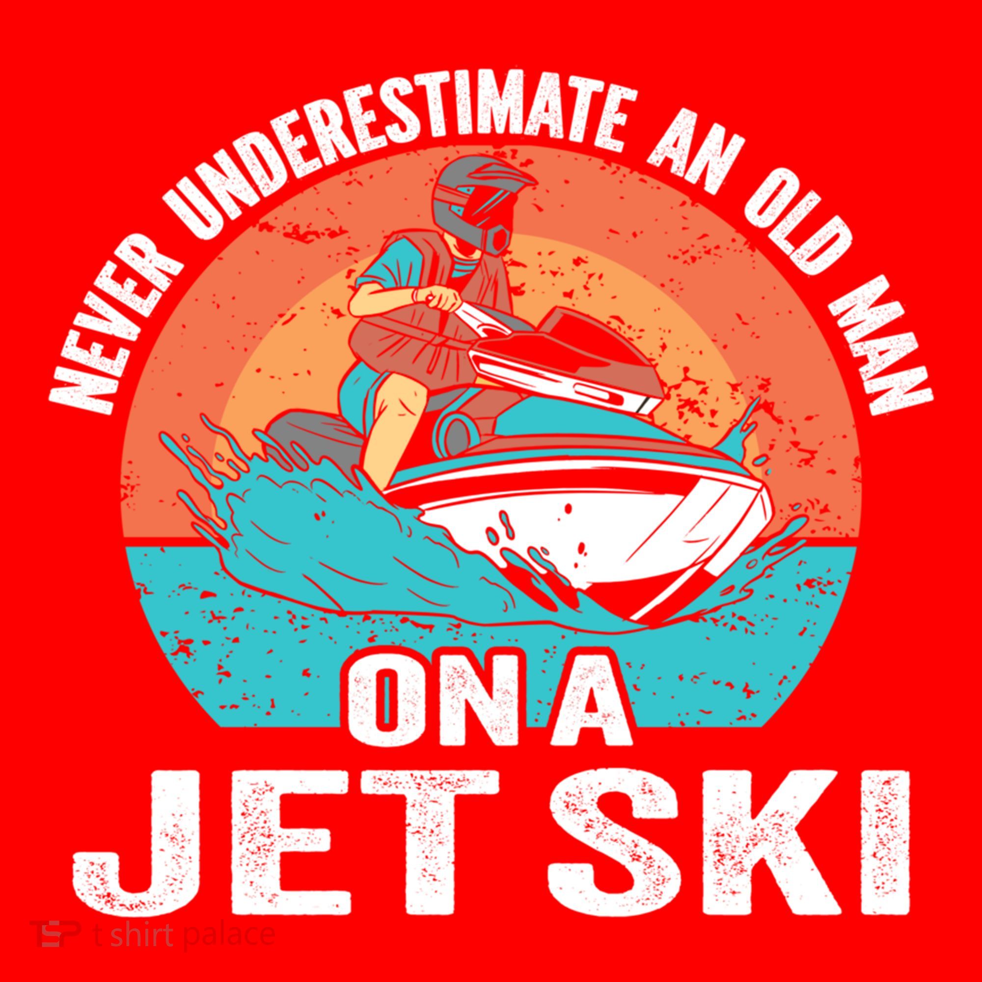 Never Underestimate And Old On A Jet Ski Gift Santa Hat