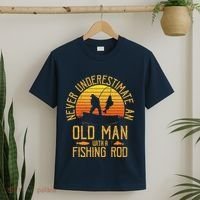 Never Underestimate An Old Man With A Fishing Rod Fisherman T-Shirt thumb 2