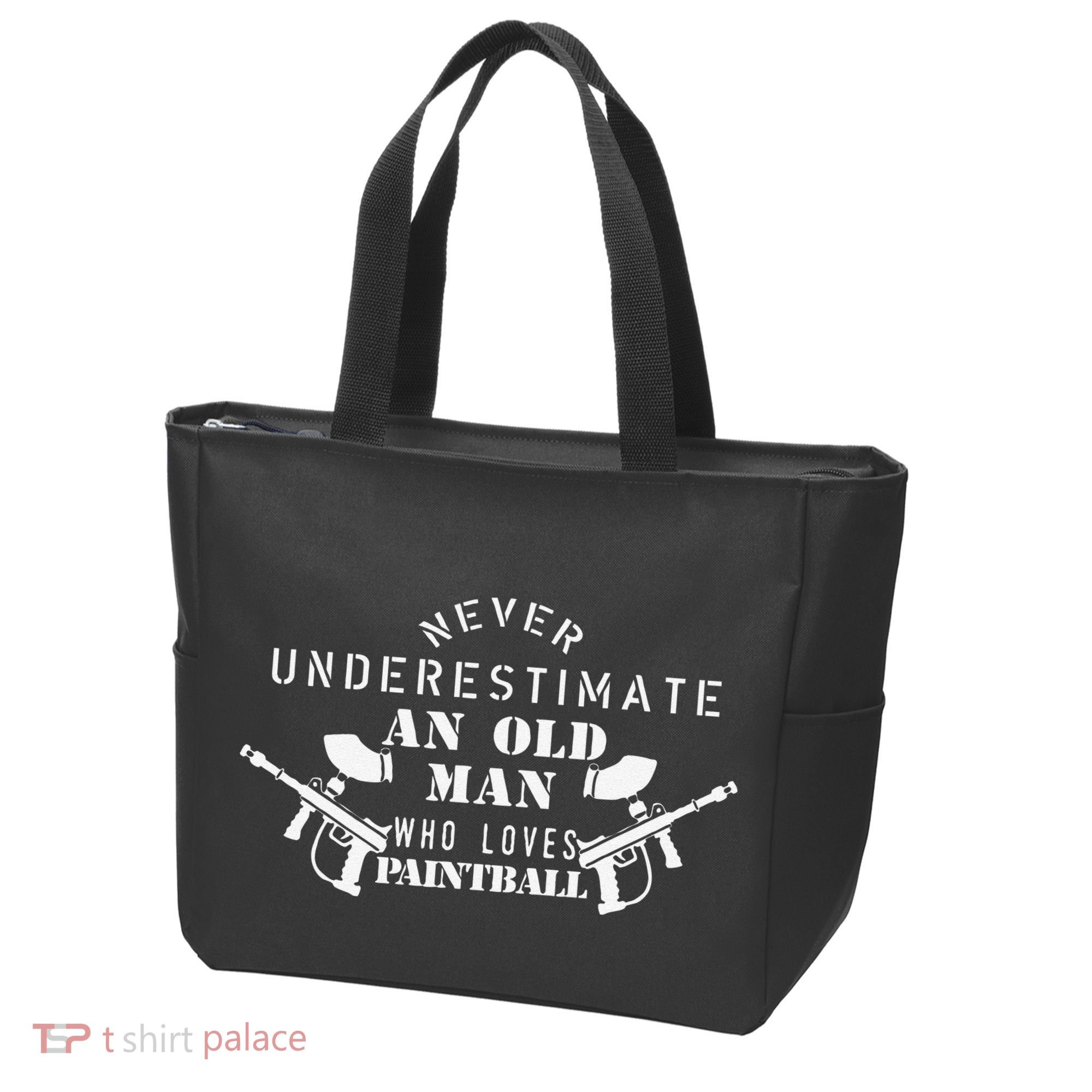 Never Underestimate An Old Man Who Loves Paintball Tote Bag