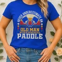 Never Underestimate An Old Man With A Pickleball Women's T-Shirt thumb 2