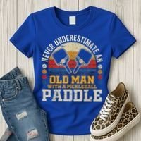 Never Underestimate An Old Man With A Pickleball Women's T-Shirt thumb 3
