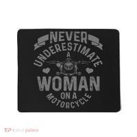 Never Underestimate A Woman Motorcycle Funny Biker Girl Mousepad thumb 0