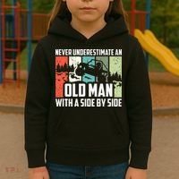 Never Underestimate An Old Man With A Side By Side UTV Kids Hoodie thumb 3