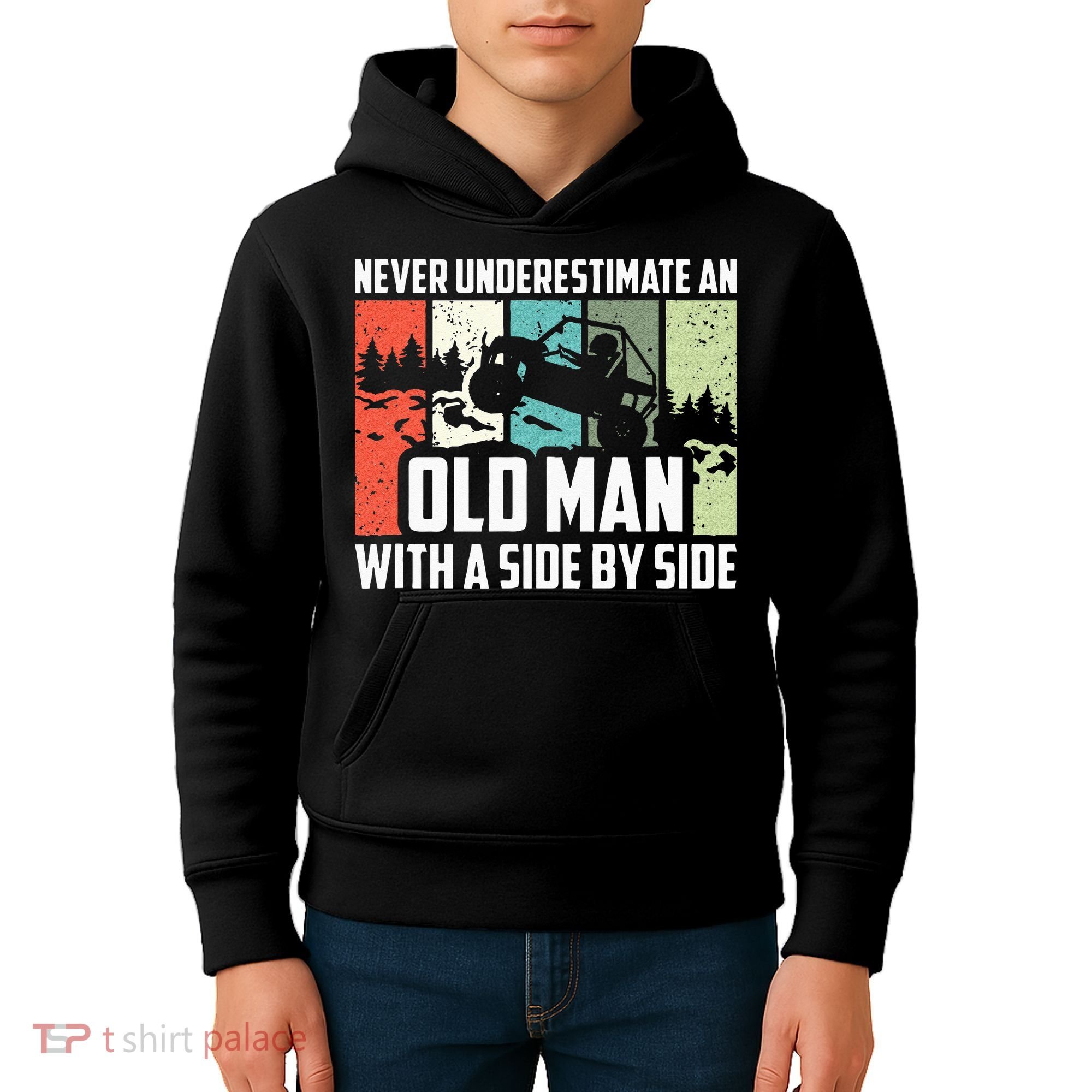 Never Underestimate An Old Man With A Side By Side UTV Kids Hoodie