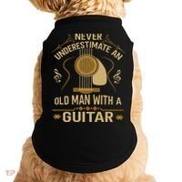 Never Underestimate An Old Man With A Guitar Acoustic Player Doggie Tank thumb 0
