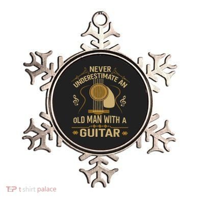 Never Underestimate An Old Man With A Guitar Acoustic Player Ornament