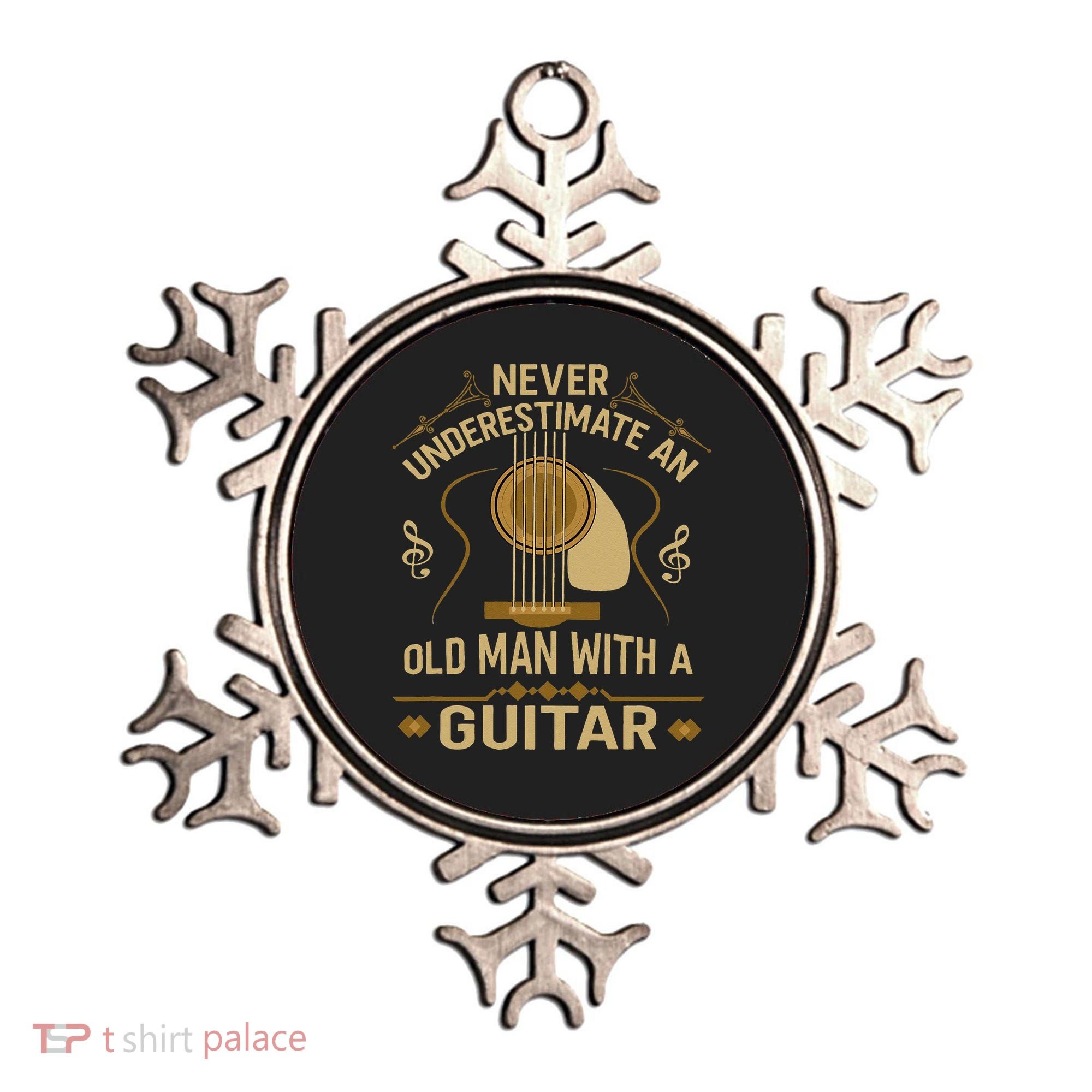 Never Underestimate An Old Man With A Guitar Acoustic Player Ornament