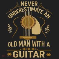 Never Underestimate An Old Man With A Guitar Acoustic Player Golf Towel thumb 3