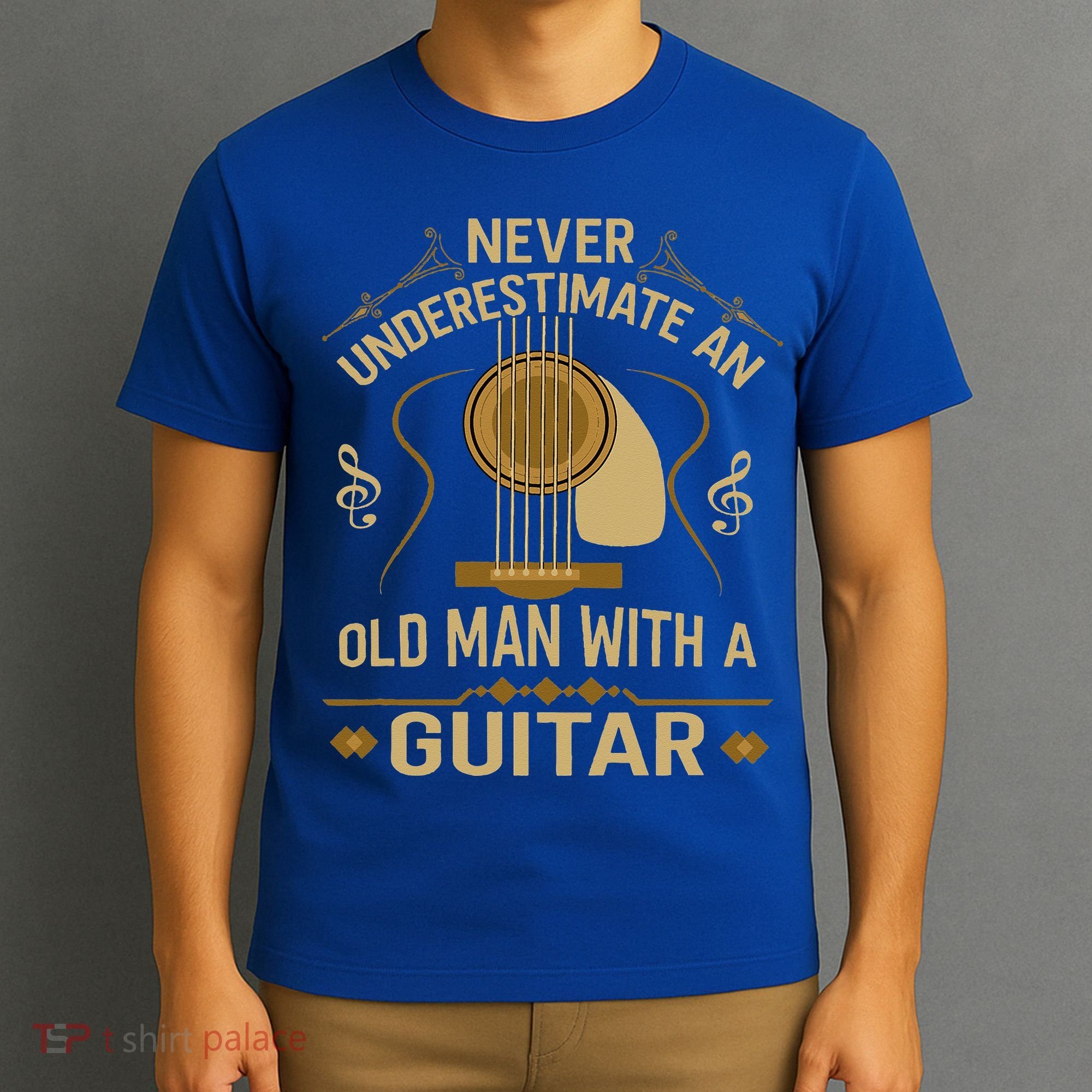 Never Underestimate An Old Man With A Guitar Acoustic Player T-Shirt