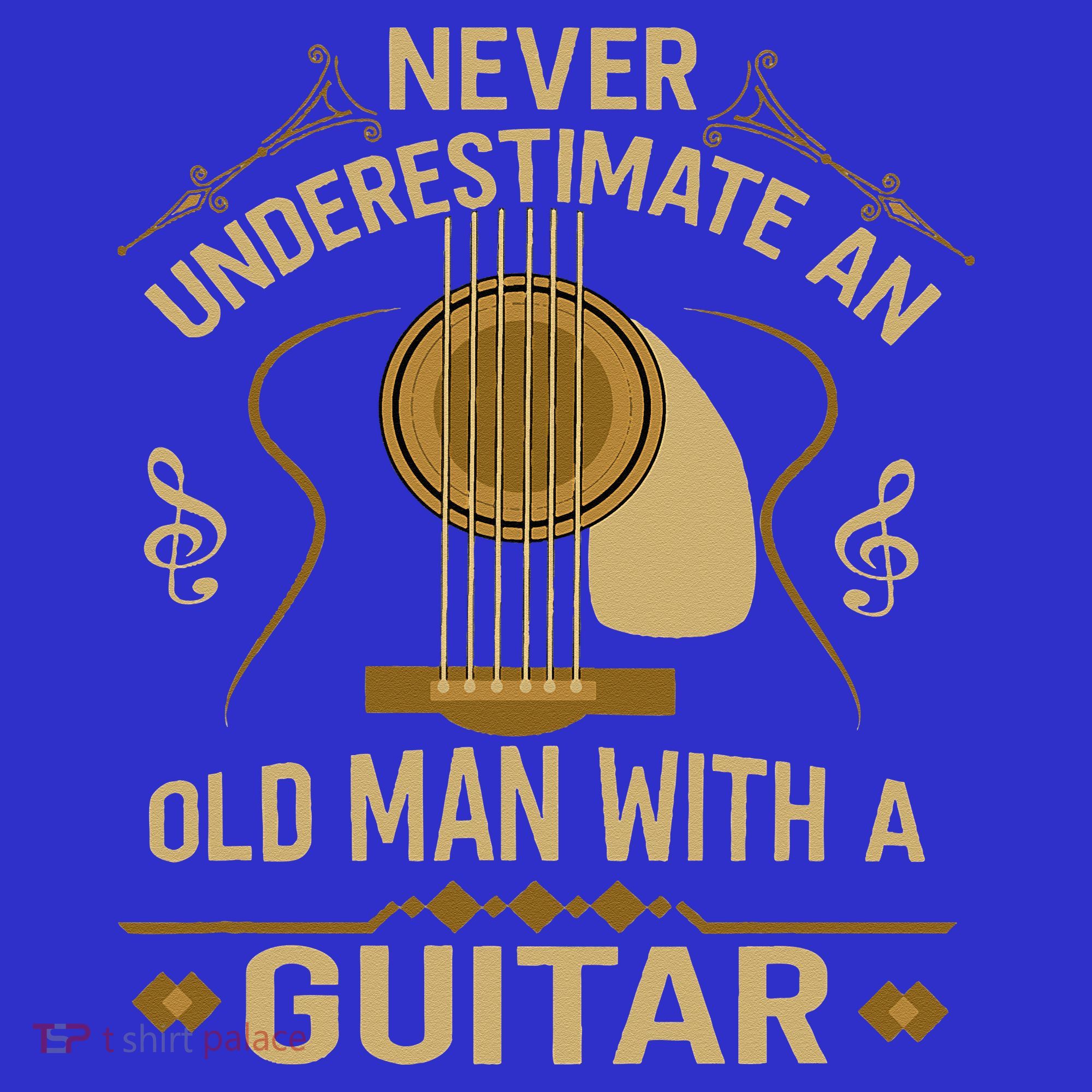 Never Underestimate An Old Man With A Guitar Acoustic Player Mousepad