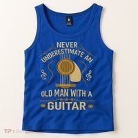 Never Underestimate An Old Man With A Guitar Acoustic Player Tank Top thumb 2