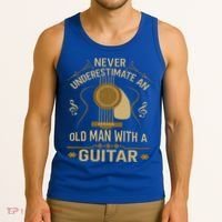Never Underestimate An Old Man With A Guitar Acoustic Player Tank Top thumb 3