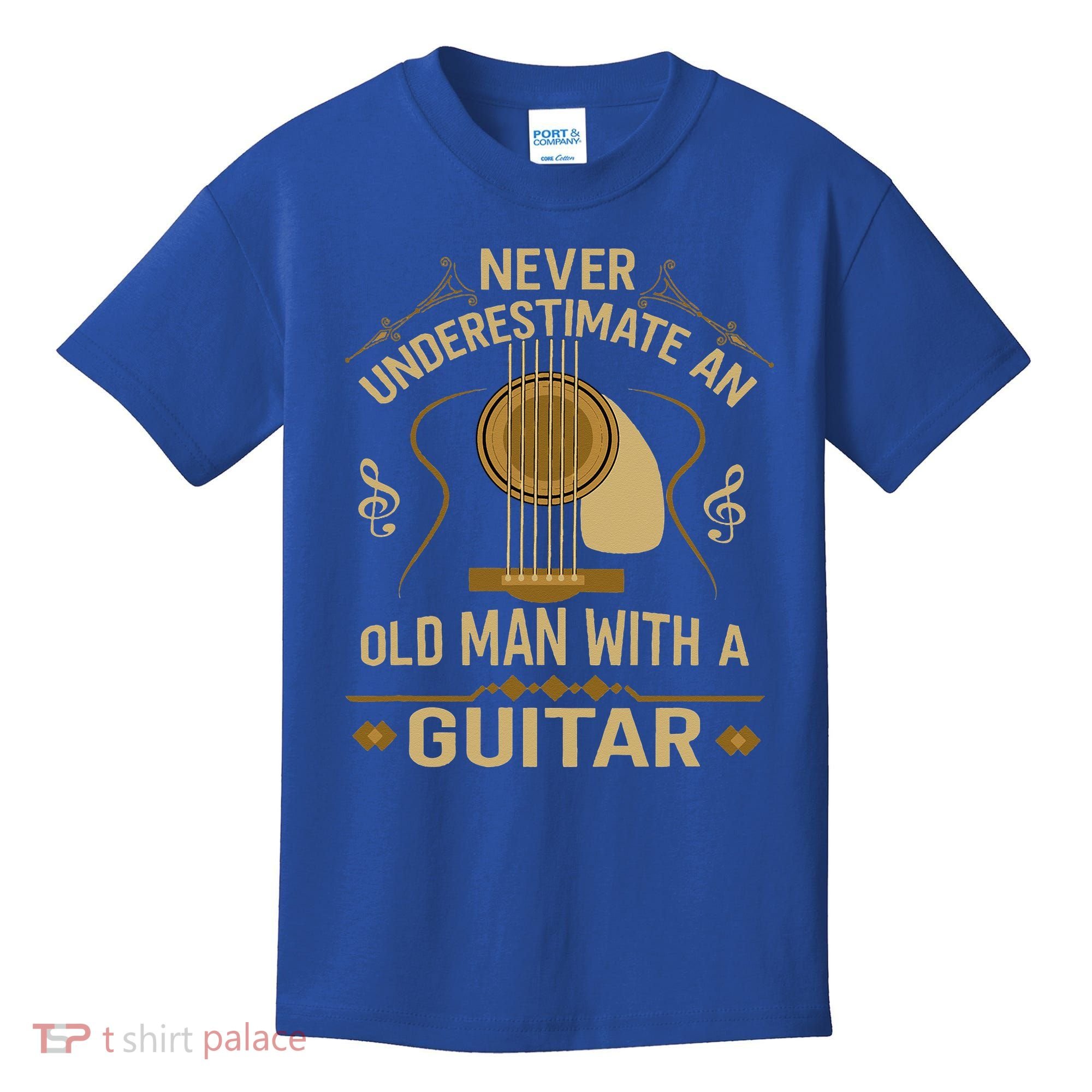 Never Underestimate An Old Man With A Guitar Acoustic Player Kids T-Shirt
