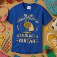 Never Underestimate An Old Man With A Guitar Acoustic Player Kids T-Shirt thumb 3