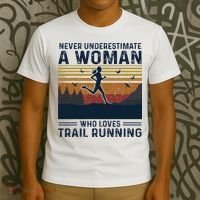 Never Underestimate A Woman Who Loves Trail Running T-Shirt thumb 3