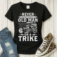 Never Underestimate An Old Man On A Trike Trike Triker Women's T-Shirt thumb 3