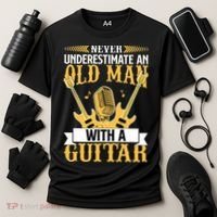 Never Underestimate An Old Man With A Guitar Guitarist  Cooling Performance Crew T-Shirt thumb 3