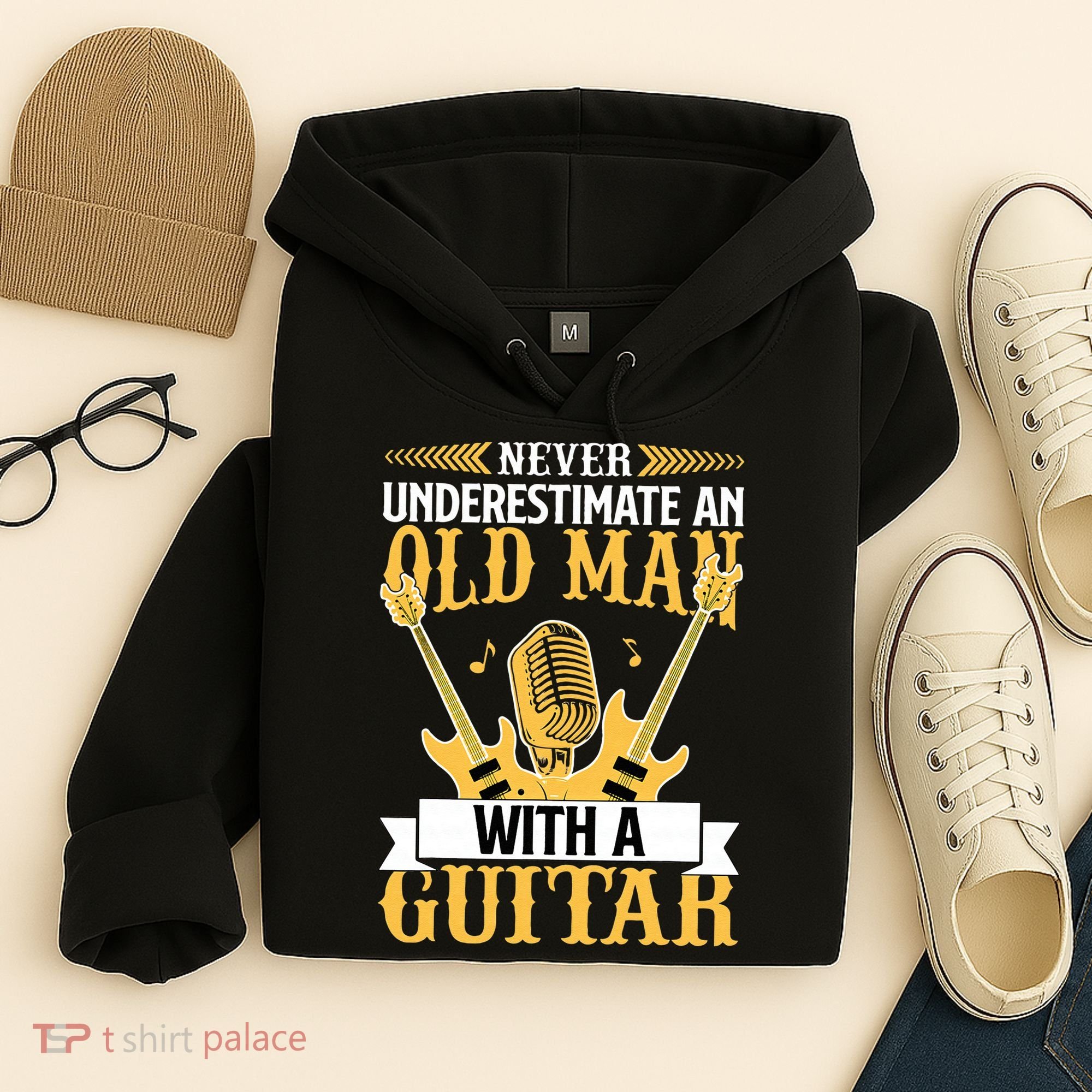 Never Underestimate An Old Man With A Guitar Guitarist  Hoodie