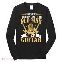 Never Underestimate An Old Man With A Guitar Guitarist  Long Sleeve Shirt thumb 0