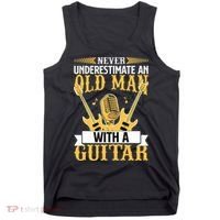 Never Underestimate An Old Man With A Guitar Guitarist  Tank Top thumb 0